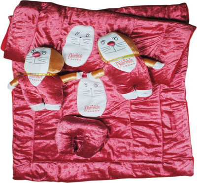 

Kritarth Handicrafts Cotton Silk Blend Bedding Set(Red)