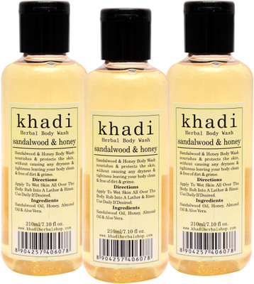 

Khadi Vagad's Khadi Sandalwood & Honey Body Wash(630 ml, Pack of 3)