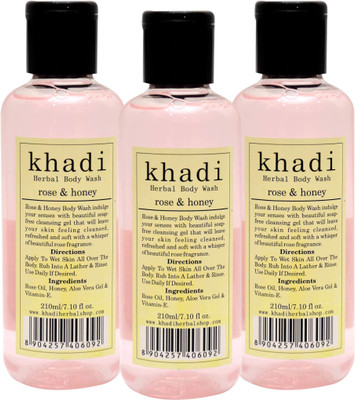 Khadi Vagad's Khadi Rose & Honey Body Wash(630 ml, Pack of 3)