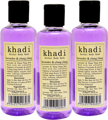 Khadi Vagad's Khadi Lavender & Ylang Ylang Body Wash(630 ml, Pack of 3)