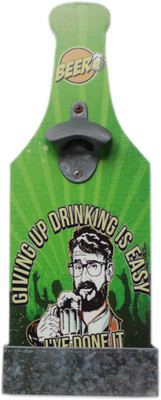 

Tootpado HNKc119 Wall Mounted Wooden Bottle Opener With Cap Catcher - (HNKc119) - Giving Up Drink Is Easy! I've Done it 1000 Times Bottle Opener
