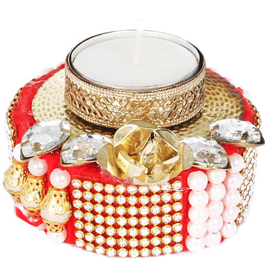 Ambbi Collections Melamine Tealight Holder(Red, Pack of 1)
