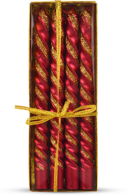 

AMRock Unscented Taper Candle Candle(Red, Pack of 1)