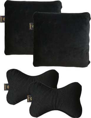 

Lushomes Black Velvet Car Pillow Cushion for Universal For Car(Rectangular, Pack of 4)