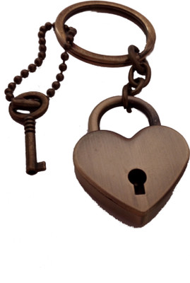

JOSHISNEST Antique Metal lock Key Locking Key Chain(Brown)