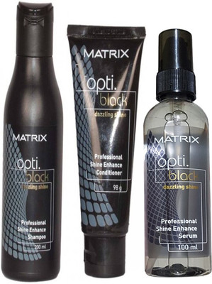 

Matrix Opti Black Dazzling Shine Shampoo(200ml), Opti Black Conditioner(98g) & Opti Black shine serum(100ml) Combo(Set of 3)