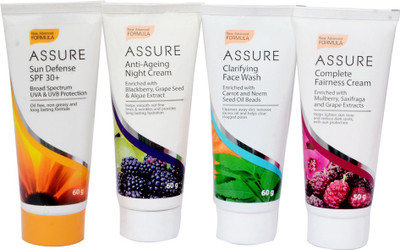 

Assure FACIAL KIT INCLUDES FAIRNESS, SUN SCREEN, NITE CREAM & FACE WASH(Set of 4)