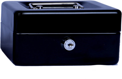 

shraddha collections 2 Compartments STEEL CASH BOX(Black)