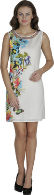 

Svt Ada Collections Women's A-line White Dress, Multicolour floral;white