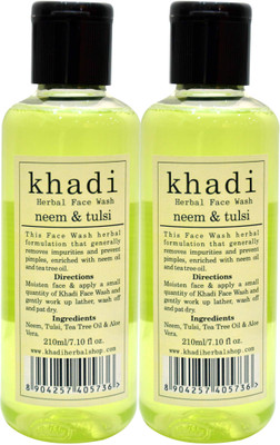 Khadi Herbal Neem Tulsi [ pack of 2] Face Wash(420 ml)