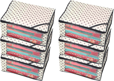 

Kuber Industries Designer " Non Woven Polka Dots Designer Saree Cover Set of 6 Pcs (Ivory) " NONWOVENNWSC04(Multicolor)