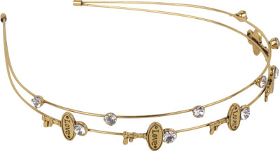 

Pink Rose Double Layer Hair Band(Gold)