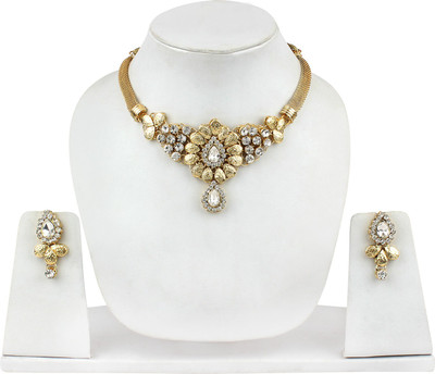 

Jewels Capital diva style Cubic Zirconia Gold-plated Plated Alloy Necklace Set