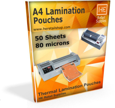

HE RETAIL SUPPLIES Laminating Sheet(0.25 mil Pack of 50)