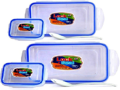 

SKI LOCK N SEAL (800)ML and (550)ML 4 Containers Lunch Box(800 ml), Transparent