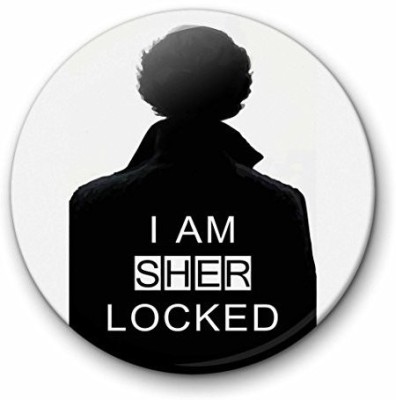 

Mc Sid Razz Metal Fridge Magnets Sherlock Series I AM SHERLOCKED Logo 2.2 Inch/Black White/Premium Quali Fridge Magnet Pack of 1(Multicolor)