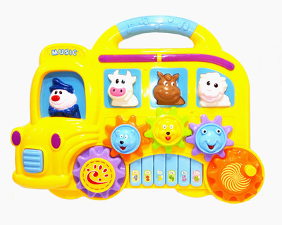 

TALKING GANESHA Cartoon Automobile Piano with 4 learning modes & 3 Piano Modes dazzling lights, sounds & music Early educational toys for kids (YELLOW)(Yellow)