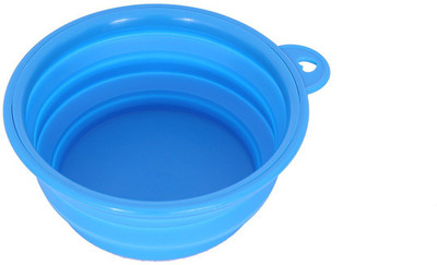 

SRI Dog Cat Expandable Collapsible Foldable Travel Bowl, Blue (Set of 2) Round Silicone Pet Bowl(700 ml Blue)