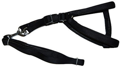 

Foodie Puppies Soft padded Body Set-Leash & Harness - Black Dog Harness & Leash(, Black