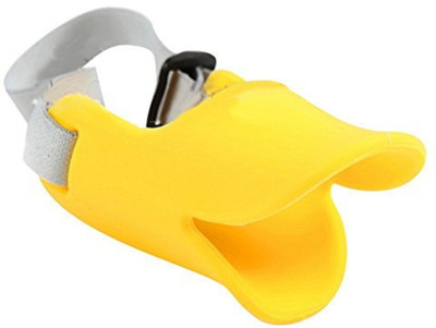 Foodie Puppies Duck Shape Anti Bite Adjustable Dog Silicone Funny Muzzle / Mask - (Color May Vary) Medium Other Dog Muzzle(Yellow)