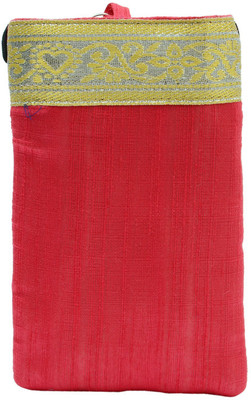 

Bagaholics Ethnic Raw Silk Saree Clucth Waist Clip Ladies Pouch Mobile Pouch(Red)