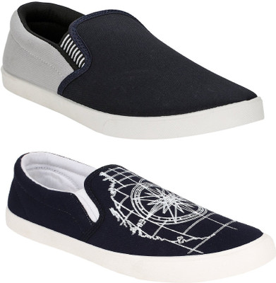 

Chevit Men's Combo Pack of 2 Sneakers For Men(Black, White