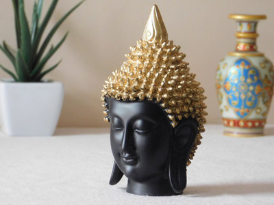 

BUDDHA FACE 0041 Decorative Showpiece - 27.8 cm(Polyresin, Black, Gold)