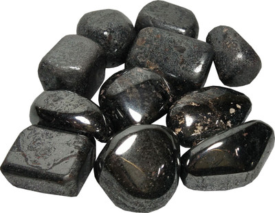 

Aldomin Hematite Tumbled Healing Crystal Stones (100 Gram) Decorative Showpiece - 2 cm(Crystal, Black)