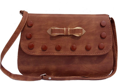 

surmount Girls Casual Brown PU Sling Bag