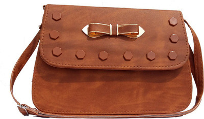 

SURMOUNT Girls Casual Tan Leatherette Satchel