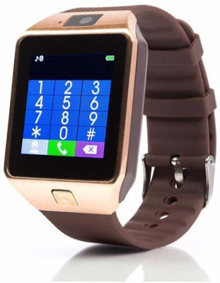 

SYL Presenting Bluetooth Smartwatch with Sim- Card Support Compatible Gold Smartwatch(Brown Strap Free Size)