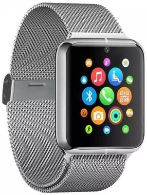 

ESTAR Presenting Bluetooth Smartwatch with Sim- Card Support Compatible with Iphon.e Silver Smartwatch(Silver Strap Free Size)