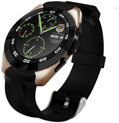 

ESTAR Presenting Bluetooth Smartwatch with Sim- Card Support Compatible Gold Smartwatch(Black Strap Free Size)