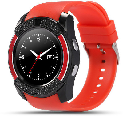 

ESTAR Presenting Bluetooth Smartwatch with Sim- Card Support Compatible with Iphon.e Red Smartwatch(Red Strap Free Size)