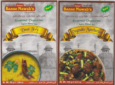 

Ustad Banne Nawab's DAAL FRY & VEGETABLE MANCHURIAN Masala(2 x 76.5 g)