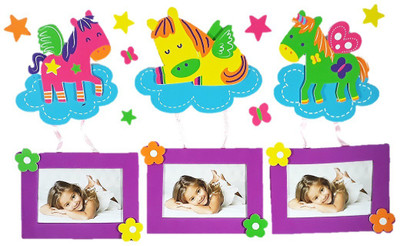

DUS10  Kids' Room Photo Frame Wall Decor Sticker ,Mtl- PVC Vinyl, Finish Size- 51 cm X 31 cm X 1 cm (Thk) -Pack of 1 Sticker(Pack of 1, Purple frame