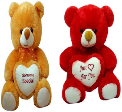 

Samayra Toys Combo of Brown & Red Two Teddy bear for some one special 2 Feet - 60 cm(Brown, Red)