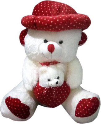 Samayra Toys White Mother Baby Teddy bear for kids 3 Feet - 90 cm(White)