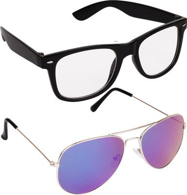 

Aligatorr Wayfarer, Aviator Sunglasses(Blue, Clear