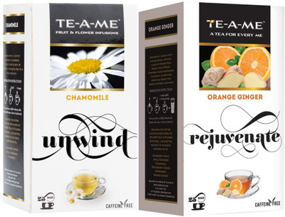 

TE-A-ME Chamomile Infusion Tea & Orange Ginger Infusion Tea Combo Chamomile, Orange, Ginger Infusion Tea Bags(50 Bags, Box)