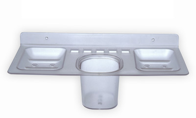 

SSS - 4in1 (Soap case/Toothbrush holder/paste holder) (Material :- Acrylic PP) Acrylic Toothbrush Holder(Clear, Wall Mount)