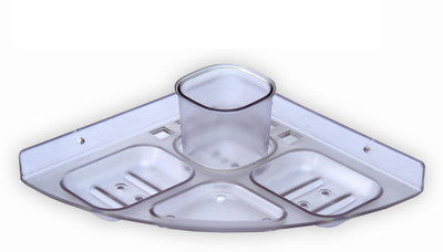 

SSS - 5in1 (Soap case/Toothbrush holder/paste holder) (Material :- Acrylic PP) Acrylic Toothbrush Holder(Clear, Wall Mount)