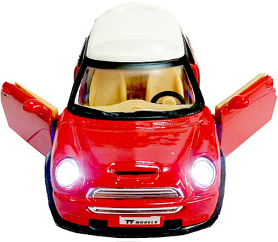 

TALKING GANESHA Die Cast Metal Mini Cooper Car With Lights, Music & Pull Back Action (Multicolor)(Multicolor)