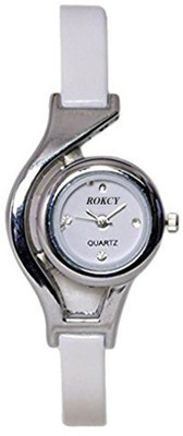 

ROKCY Round Dial White Leather watch For Woman Watch - For Girls