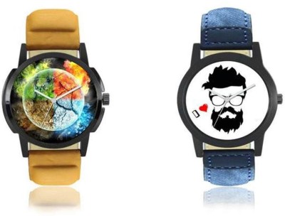 FASHION POOL FOXTER MEN'S SPECIAL COMBO BLUE & BROWN COLOR DIAL GRAPHICS SPECIAL EDITION BEARD AND MULTI COLOR DIAL Watch  - For Boys   Watches  (FASHION POOL)