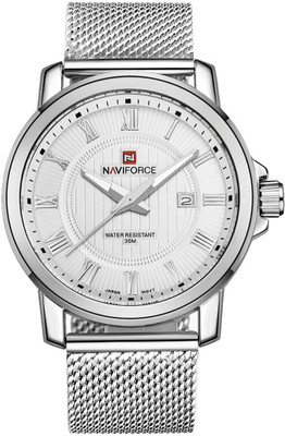 

Naviforce 9052 Stainless Steel Mesh Band Analog Water Resistant Quartz Watch - For Men