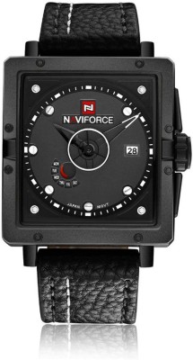 Naviforce 9065 Sport Dive Leather Quartz Wrist Analog Watch  - For Men   Watches  (Naviforce)