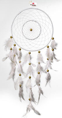 

Rooh Dream Catcher Rooh Dream Catcher ~White Duet ~ Handmade Hangings for Positivity (Can be used as Home Décor Accents) Wool Windchime(19, White)