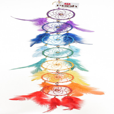 

Rooh Dream Catcher Rooh Dream Catcher ~ Rainbow Drops ~ Handmade Hangings for Positivity (Can be used as Home Décor Accents, Wall Hangings) Wool Windchime(55 inch, Multicolor)