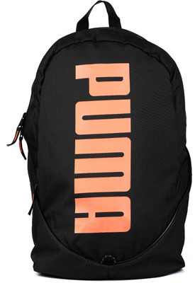 Puma Pioneer Backpack II 2.5 L Laptop Backpack(Black), Black-fluo orange